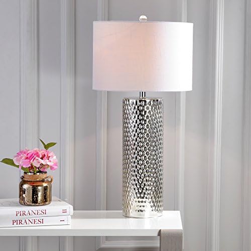 JONATHAN Y Isabella Table Lamp Studded Glass 30", Silver