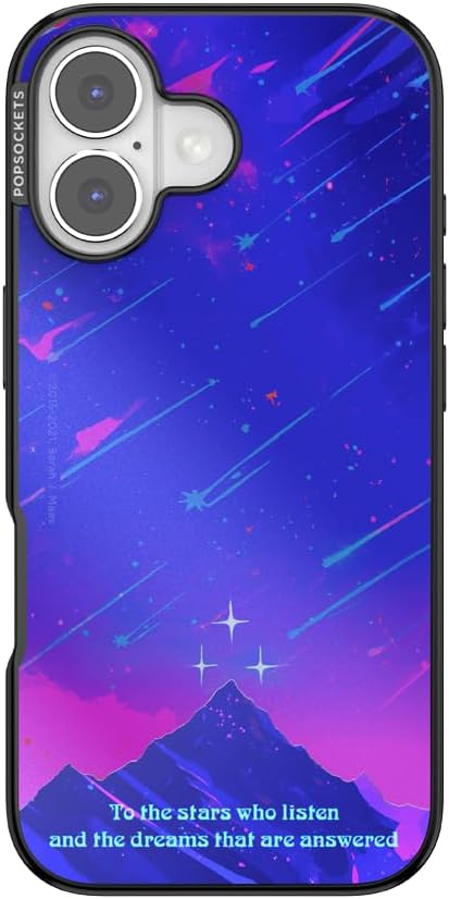 PopSockets iPhone 17 Phone Case with MagSafe, Wireless Charging Compatible, Bookish - Mirror Starfall