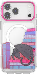 PopSockets iPhone 17 Pro Max Phone Case with MagSafe- Curled Up & Cozy | Magnetic, Wireless Charging, Camera & Drop Protection, Bookish, Dragon