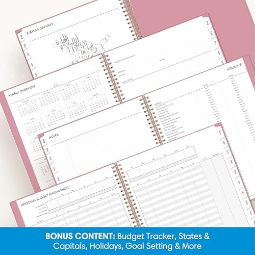 Blue Sky 2026-2027 Weekly & Monthly Academic Planner, 8.5"x11", Dusty Rose