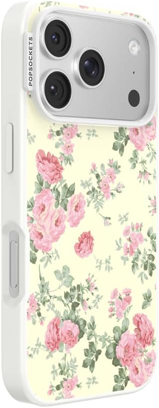 PopSockets iPhone 17 Pro Phone Case with MagSafe- Cottage Tutu | Magnetic, Wireless Charging, Camera & Drop Protection, Yellow, Butter, Flower, Floral