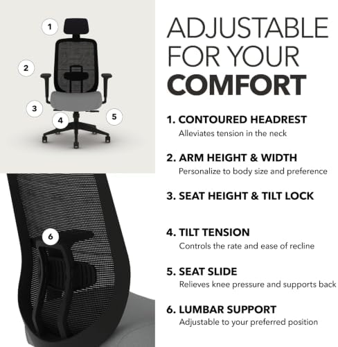 HON Altern Ergonomic Office Chair, Office Desk Computer Chair, Frost