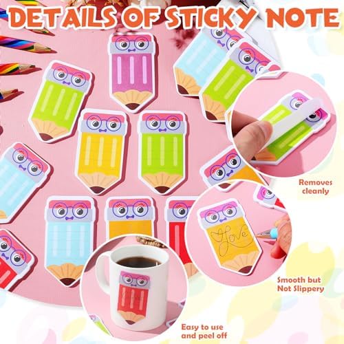 48 Pads 1440 Sheets Pencil Sticky Notes Teacher Note Pads Appreciation Gifts Self Adhesive Memo Pad Cute Gifts