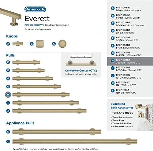 Amerock 7-9/16" Everett Golden Champagne Drawer Pull