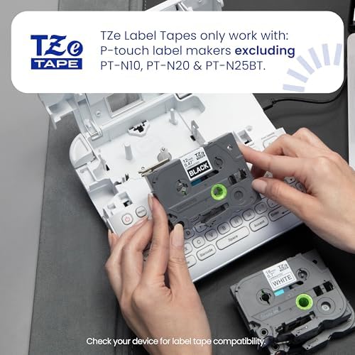 Brother Genuine P-Touch TZE-131 Tape, 1/2" (0.47") Standard Laminated P-Touch Tape, Black on Clear, Perfect for Indoor or Outdoor Use, Water Resistant, 26.2 Feet (8M), Single-Pack, TZe131
