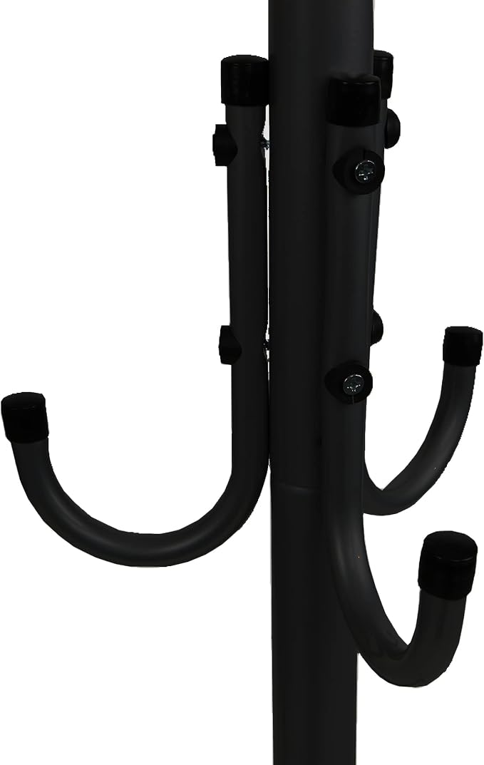 Mind Reader Freestanding Coat Rack, Multi-Tier Organizer for Office and Entryway, Metal, Black