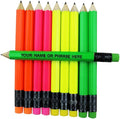 EZPENCILS & GIFTS - Golf Pencils Tipped with Eraser (1/2 a Pencil - Pew Pencils) - Neon Assorted Colored Barrel - FREE-PERSONALIZATION - 2HB Black Lead - Custom Text - Non-Smear Eraser – Package of 60