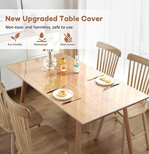 RostiKong 16x48 Inch Clear Desk Pad Mat Transparent Desk Protector for Table Topper Surface Protection Rectangular Plastic Table Cover Protector PVC Table Pad for Computer Writing Desk End Side Table