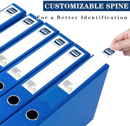 Storage File Boxes, 6 Pack Foldable File Boxes, 50mm Spine, Blue