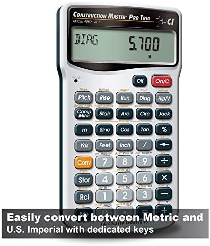 Calculated Industries Construction Master Pro Trig Advanced Construction Math Feet-Inch-Fraction Calculator & 4065 Construction Master Pro Advanced Construction Math Feet-inch-Fraction Calculator