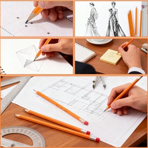 320 Pack #2 HB Pencils Bulk, Yellow Pencils with Erasers