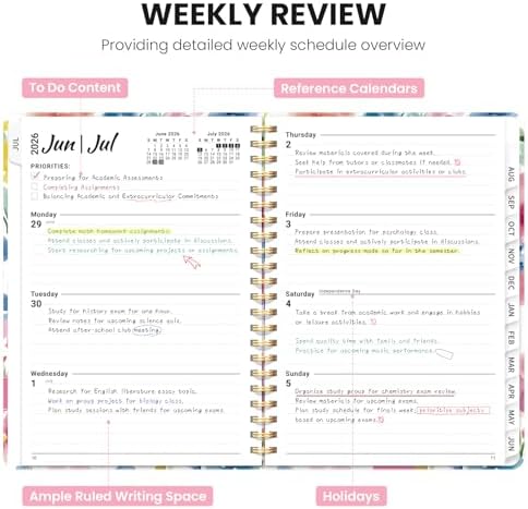 ZOTIA Planner 2026-2027 Jul 2026-Jun 2027 Academic Monthly & Weekly Planner