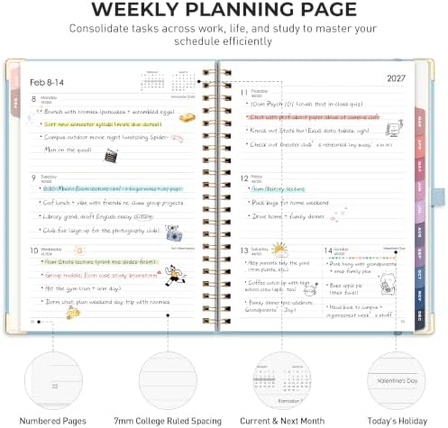 RETTACY 2027 Planner, Weekly and Monthly, Large Size (8.5" x 11")