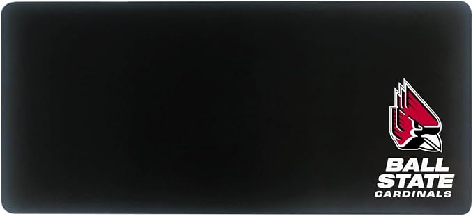 Ball State University Classic Cloth Desk Mat, Durable Office Supplies, Non-Slip Base, Responsive Desk Pad with Smooth Cloth Surface, Black