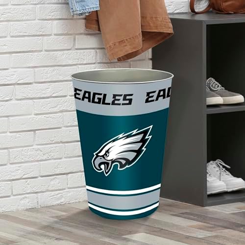 FANMATS 34730 NFL - Philadelphia Eagles Wastebasket | Dark Green | 15"x10.5"x10.5" | Primary Logo, Helmet, & Wordmark