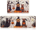 Halloween Kitchen Mats, Pumpkin Ghost Dog Kitchen Rugs