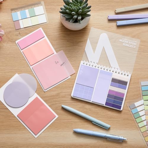 Jutom 41 Pcs Aesthetic Book Annotation Kit with Pencil Bag Bible Journaling Kit Notebook Sticky Note Tab Highlighter Black Ink Pen Page Marker School Office Supplies Bible Lover Gift(Purple)