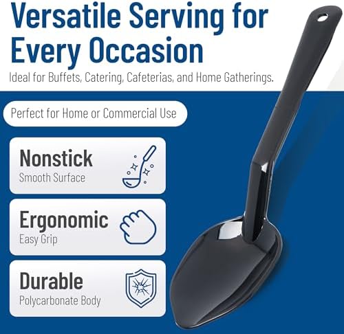 Carlisle FoodService Products 441003 Serving Spoons, 11-Inch, Polycarbonate, Black (Case of 12)
