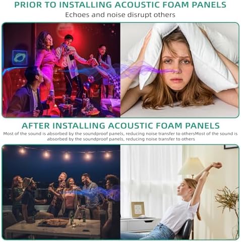 2 Pack 48" X 24" X 2" Sound Proof Foam Panels for Walls, High-Density Egg Crate Acoustic Foam for Noise Reduction & Echo Control in Home Studio, Recording Room, Office