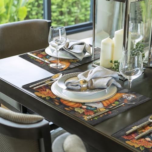 Placemats Set of 6 Washable Linen Place Mats Cloth Table Mats 12x18 Inch