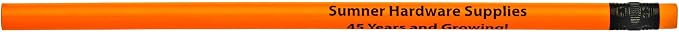 Pencil Guy Promotional Personalized Imprinted Orange Neon Round Pencils 144 to a box. 6 colors to choose from!
