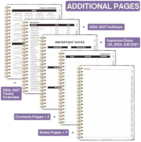 Planner 2026-2027, Weekly & Monthly Academic Calendar, Jul 2026 – Jun 2027
