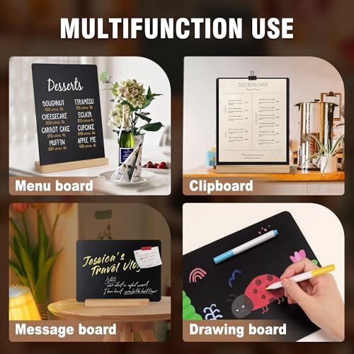 SELEAD Chalkboard Words Sign with Wooden Stand and Rope - 2 Pack 12x16 Inch