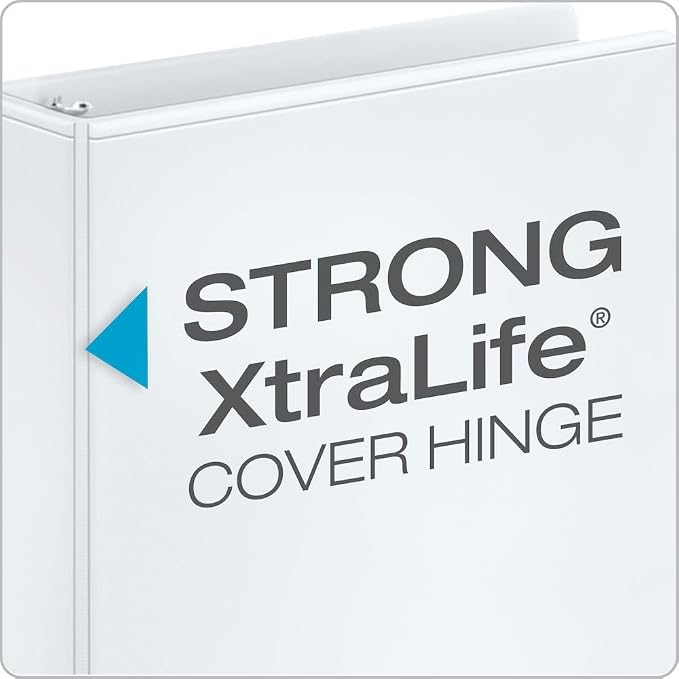 Cardinal Performer 3-Ring Binder, 4", Non-Locking Slant-D Rings, 835-Sheet Capacity, ClearVue Presentation Binder, Nonstick, PVC-Free, White (17810)