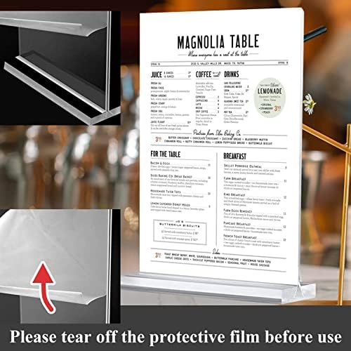 Arrobust 8.5x11 Acrylic Sign Holder 3 Pack Vertical Clear Table Menu Signs Holder,