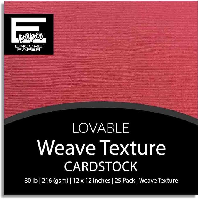 LOVABLE—12x12 Textured Cardstock | 80lb Textured Pink Scrapbook Paper | Premium Cardstock for Cricut Cutting | 25 Sheets