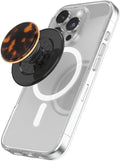 PopSockets Phone Grip for MagSafe, Magnetic Holder- Tortoise | Removable, For Kindle / Android / iPhone, With Magnet, Tortoise, Shell, iPad, Removable, Popper