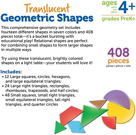 Learning Resources Translucent Geometric Shapes