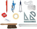 Westcott 16367 15-Piece Architectural Drafting and DrawingTool Set for Math and Geometry, Engineering Students