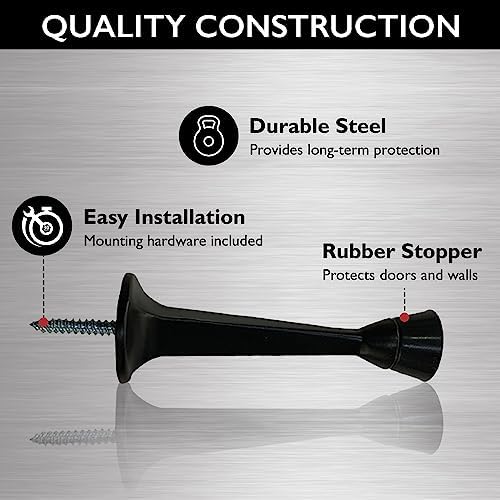 Design House Cast Door Stop, Matte Black