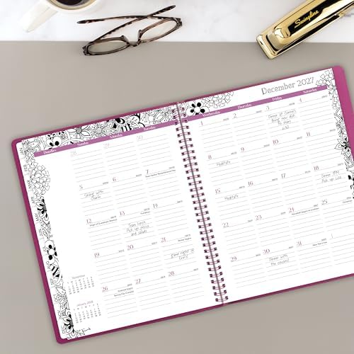Mead Cambridge 2027 Appointment Book Planner, Weekly & Monthly, 8.5" x 11", Hourly, FloraDoodle (589-905-27)