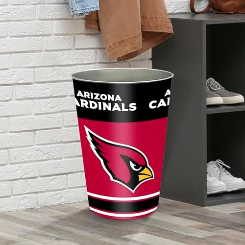 FANMATS 34605 NFL - Arizona Cardinals Wastebasket | Red | 15"x10.5"x10.5" | Primary Logo, Helmet, & Wordmark