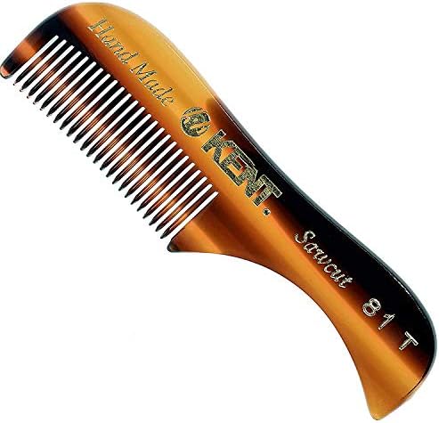 Kent A 81T X-Small Gentleman's Beard and Mustache Pocket Comb, Fine Toothed Pocket Size for Facial Hair Grooming and Styling. Saw-cut of Quality Cellulose Acetate, Hand Polished. Hand-Made in England