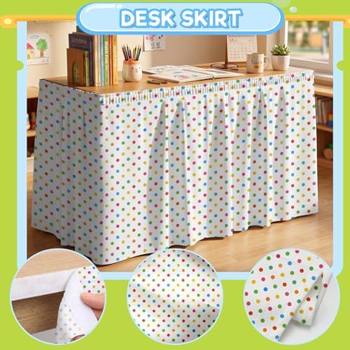 Teacher Desk Skirt for Classroom Ruffle Table Skirt Back to School