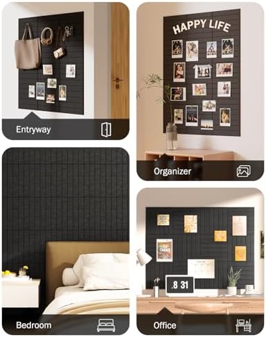 Large Cork Board, 48"X36" Bulletin Board Pin Boards for Wall Black