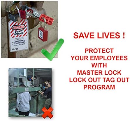 Master Lock 453L Lockout Tagout Oversized Plug & Hoist Control Cover, deadbolt, red