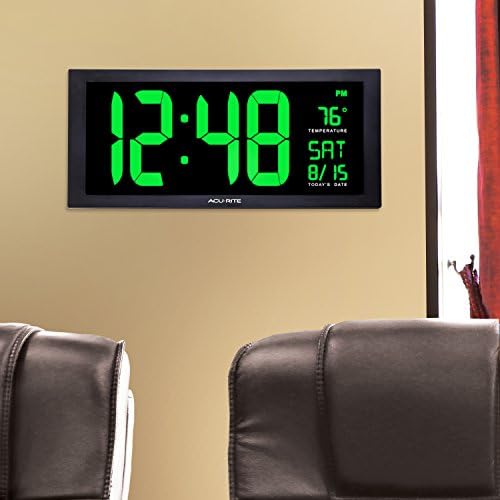 AcuRite Digital Clock, 18-Inch / Green