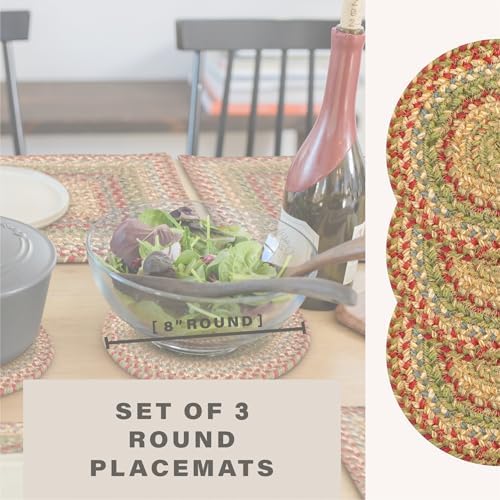 Homespice Azalea Jute Braided Trivets Ideal as Hot Pads, Round 8" Set of 3
