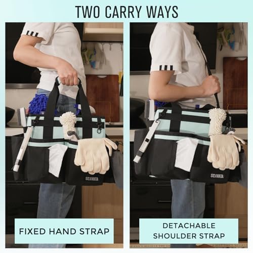 SCAVATA Compact Wearable Cleaning Caddy with Handle & Shoulder Straps