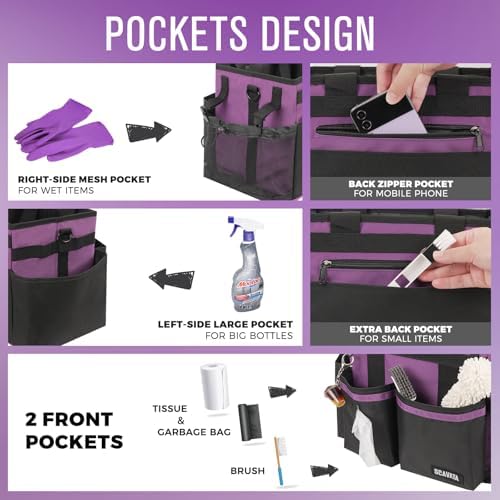 SCAVATA Compact Wearable Cleaning Caddy with Handle & Shoulder Straps