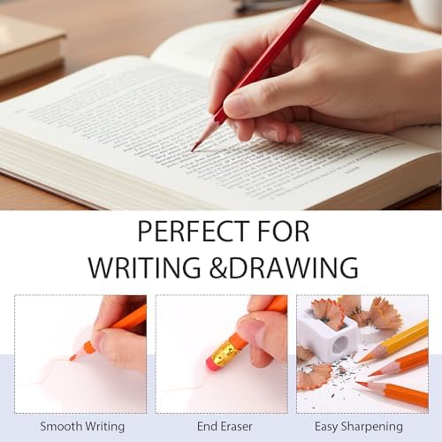 TecUnite 120 Pcs #2 HB Colorful Rainbow Pencils with Eraser Writing Drawing