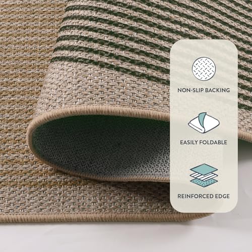 Lahome Modern Rainbow Easy Jute Rug 9x12, Large Nature Rugs for Living Room