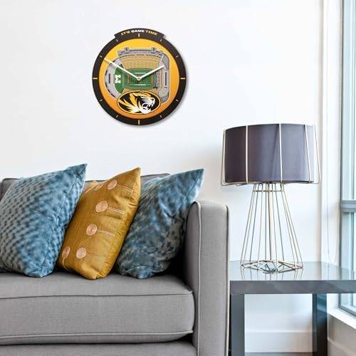 YouTheFan NCAA Missouri Tigers StadiumView 3D Wall Clock