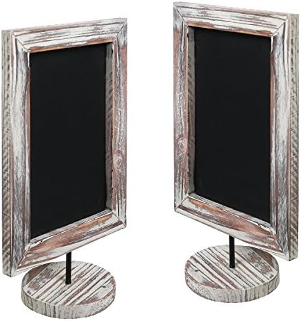 MyGift 12 Inch Chalkboard Signs with Wood Frame & Base, Set of 2