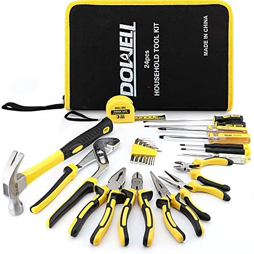 DOWELL 24 pcs Homeowner Tool Set, Home Repair Hand Tool Kit
