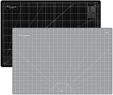 HEADLEY TOOLS 18" x 24" Thickened Self Healing Cutting Mat, A2 Rotary Cutting Sewing Mat for Crafts, Double Sided 5-Ply Table Cutting Board for Fabric Quilting Leather Arts Hobby Project, Grey/Black